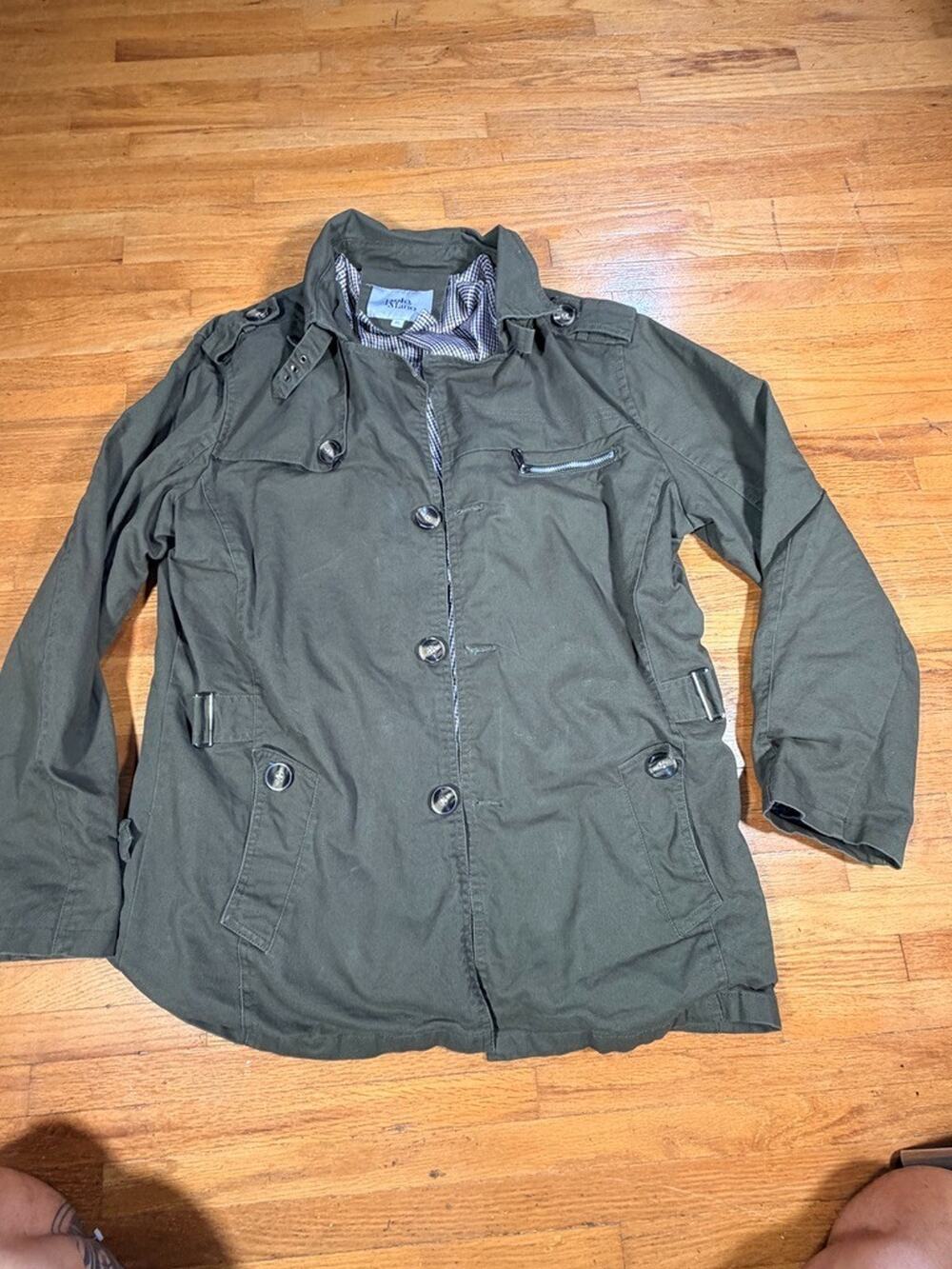 Polo Milano Men’s XL Olive Green Military Field Jacket Plaid Lined Utility